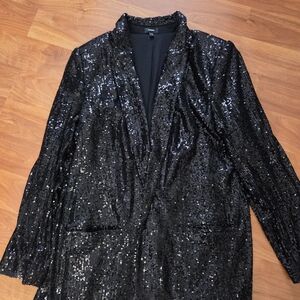 Express Black Sequin Blazer Jacket